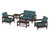 Trex Rockport Club 6-Piece Deep Seating Conversation Set - TXS140-2 - Frame in Vintage Lantern with cusion in Ocean Teal color - TXS140-2-VL-OT