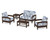 Trex Rockport Club 6-Piece Deep Seating Conversation Set - TXS140-2 - Frame in Vintage Lantern with cusion in Leaf Sky Blue color - TXS140-2-VL-LSB