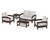 Trex Rockport Club 6-Piece Deep Seating Conversation Set - TXS140-2 - Frame in Vintage Lantern with cusion in Leaf Dune Burlap color - TXS140-2-VL-LDB