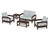 Trex Rockport Club 6-Piece Deep Seating Conversation Set - TXS140-2 - Frame in Vintage Lantern with cusion in Trellis Glacier Spa color - TXS140-2-VL-TGS