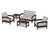 Trex Rockport Club 6-Piece Deep Seating Conversation Set - TXS140-2 - Frame in Vintage Lantern with cusion in Buffalo Plaid Grey Mist color - TXS140-2-VL-BPGM