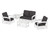Trex Rockport Club 6-Piece Deep Seating Conversation Set - TXS140-2 - Frame in Classic White with cusion in Ash Charcoal color - TXS140-2-CW-AC
