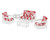 Trex Rockport Club 6-Piece Deep Seating Conversation Set - TXS140-2 - Frame in Classic White with cusion in Leaf Crimson color - TXS140-2-CW-LC