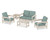 Trex Rockport Club 6-Piece Deep Seating Conversation Set - TXS140-2 - Frame in Sand Castle with cusion in Glacier Spa color - TXS140-2-SC-GS