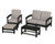 Trex Rockport 4-Piece Deep Seating Conversation Group - TXS135-2 - Frame in Charcoal Black with cusion in Weathered Tweed color - TXS135-2-CB-WT