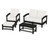 Trex Rockport 4-Piece Deep Seating Conversation Group - TXS135-2 - Frame in Charcoal Black with cusion in Natural Linen color - TXS135-2-CB-NL