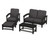 Trex Rockport 4-Piece Deep Seating Conversation Group - TXS135-2 - Frame in Charcoal Black with cusion in Ash Charcoal color - TXS135-2-CB-AC