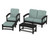 Trex Rockport 4-Piece Deep Seating Conversation Group - TXS135-2 - Frame in Charcoal Black with cusion in Glacier Spa color - TXS135-2-CB-GS