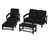 Trex Rockport 4-Piece Deep Seating Conversation Group - TXS135-2 - Frame in Charcoal Black with cusion in Midnight Linen color - TXS135-2-CB-ML