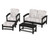 Trex Rockport 4-Piece Deep Seating Conversation Group - TXS135-2 - Frame in Charcoal Black with cusion in Leaf Dune Burlap color - TXS135-2-CB-LDB