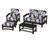 Trex Rockport 4-Piece Deep Seating Conversation Group - TXS135-2 - Frame in Charcoal Black with cusion in Leaf Navy color - TXS135-2-CB-LN