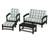 Trex Rockport 4-Piece Deep Seating Conversation Group - TXS135-2 - Frame in Charcoal Black with cusion in Buffalo Plaid Glacier Spa color - TXS135-2-CB-BPGS