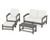 Trex Rockport 4-Piece Deep Seating Conversation Group - TXS135-2 - Frame in Stepping Stone with cusion in Natural Linen color - TXS135-2-SS-NL