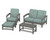 Trex Rockport 4-Piece Deep Seating Conversation Group - TXS135-2 - Frame in Stepping Stone with cusion in Glacier Spa color - TXS135-2-SS-GS