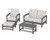Trex Rockport 4-Piece Deep Seating Conversation Group - TXS135-2 - Frame in Stepping Stone with cusion in Trellis Dune Burlap color - TXS135-2-SS-TDB