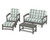 Trex Rockport 4-Piece Deep Seating Conversation Group - TXS135-2 - Frame in Stepping Stone with cusion in Buffalo Plaid Glacier Spa color - TXS135-2-SS-BPGS
