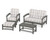 Trex Rockport 4-Piece Deep Seating Conversation Group - TXS135-2 - Frame in Stepping Stone with cusion in Buffalo Plaid Dune Burlap color - TXS135-2-SS-BPDB