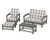 Trex Rockport 4-Piece Deep Seating Conversation Group - TXS135-2 - Frame in Stepping Stone with cusion in Buffalo Plaid Grey Mist color - TXS135-2-SS-BPGM