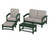 Trex Rockport 4-Piece Deep Seating Conversation Group - TXS135-2 - Frame in Rainforest Canopy with cusion in Weathered Tweed color - TXS135-2-RC-WT