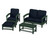 Trex Rockport 4-Piece Deep Seating Conversation Group - TXS135-2 - Frame in Rainforest Canopy with cusion in Marine Indigo color - TXS135-2-RC-MI