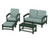 Trex Rockport 4-Piece Deep Seating Conversation Group - TXS135-2 - Frame in Rainforest Canopy with cusion in Glacier Spa color - TXS135-2-RC-GS
