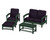Trex Rockport 4-Piece Deep Seating Conversation Group - TXS135-2 - Frame in Rainforest Canopy with cusion in Navy Linen color - TXS135-2-RC-NL-1