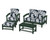 Trex Rockport 4-Piece Deep Seating Conversation Group - TXS135-2 - Frame in Rainforest Canopy with cusion in Leaf Marine Indigo color - TXS135-2-RC-LMI