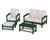 Trex Rockport 4-Piece Deep Seating Conversation Group - TXS135-2 - Frame in Rainforest Canopy with cusion in Leaf Dune Burlap color - TXS135-2-RC-LDB