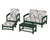 Trex Rockport 4-Piece Deep Seating Conversation Group - TXS135-2 - Frame in Rainforest Canopy with cusion in Leaf Grey Mist color - TXS135-2-RC-LGM