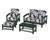 Trex Rockport 4-Piece Deep Seating Conversation Group - TXS135-2 - Frame in Rainforest Canopy with cusion in Leaf Navy color - TXS135-2-RC-LN