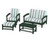 Trex Rockport 4-Piece Deep Seating Conversation Group - TXS135-2 - Frame in Rainforest Canopy with cusion in Cabana Stripe Glacier Spa color - TXS135-2-RC-CSGS