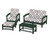 Trex Rockport 4-Piece Deep Seating Conversation Group - TXS135-2 - Frame in Rainforest Canopy with cusion in Trellis Grey Mist color - TXS135-2-RC-TGM