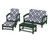 Trex Rockport 4-Piece Deep Seating Conversation Group - TXS135-2 - Frame in Rainforest Canopy with cusion in Trellis Navy color - TXS135-2-RC-TN