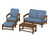 Trex Rockport 4-Piece Deep Seating Conversation Group - TXS135-2 - Frame in Tree House with cusion in Sky Blue color - TXS135-2-TH-SB-1