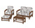 Trex Rockport 4-Piece Deep Seating Conversation Group - TXS135-2 - Frame in Tree House with cusion in Leaf Grey Mist color - TXS135-2-TH-LGM