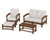 Trex Rockport 4-Piece Deep Seating Conversation Group - TXS135-2 - Frame in Tree House with cusion in Trellis Dune Burlap color - TXS135-2-TH-TDB