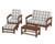 Trex Rockport 4-Piece Deep Seating Conversation Group - TXS135-2 - Frame in Tree House with cusion in Buffalo Plaid Grey Mist color - TXS135-2-TH-BPGM