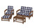 Trex Rockport 4-Piece Deep Seating Conversation Group - TXS135-2 - Frame in Tree House with cusion in Buffalo Plaid Navy color - TXS135-2-TH-BPN