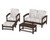 Trex Rockport 4-Piece Deep Seating Conversation Group - TXS135-2 - Frame in Vintage Lantern with cusion in Leaf Dune Burlap color - TXS135-2-VL-LDB