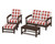 Trex Rockport 4-Piece Deep Seating Conversation Group - TXS135-2 - Frame in Vintage Lantern with cusion in Buffalo Plaid Crimson color - TXS135-2-VL-BPC