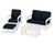 Trex Rockport 4-Piece Deep Seating Conversation Group - TXS135-2 - Frame in Classic White with cusion in Marine Indigo color - TXS135-2-CW-MI