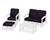 Trex Rockport 4-Piece Deep Seating Conversation Group - TXS135-2 - Frame in Classic White with cusion in Navy Linen color - TXS135-2-CW-NL-1