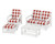 Trex Rockport 4-Piece Deep Seating Conversation Group - TXS135-2 - Frame in Classic White with cusion in Buffalo Plaid Crimson color - TXS135-2-CW-BPC