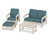 Trex Rockport 4-Piece Deep Seating Conversation Group - TXS135-2 - Frame in Sand Castle with cusion in Ocean Teal color - TXS135-2-SC-OT
