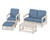 Trex Rockport 4-Piece Deep Seating Conversation Group - TXS135-2 - Frame in Sand Castle with cusion in Sky Blue color - TXS135-2-SC-SB-1
