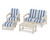 Trex Rockport 4-Piece Deep Seating Conversation Group - TXS135-2 - Frame in Sand Castle with cusion in Cabana Stripe Sky Blue color - TXS135-2-SC-CSSB