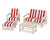 Trex Rockport 4-Piece Deep Seating Conversation Group - TXS135-2 - Frame in Sand Castle with cusion in Cabana Stripe Crimson color - TXS135-2-SC-CSC
