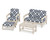 Trex Rockport 4-Piece Deep Seating Conversation Group - TXS135-2 - Frame in Sand Castle with cusion in Trellis Marine Indigo color - TXS135-2-SC-TMI