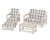 Trex Rockport 4-Piece Deep Seating Conversation Group - TXS135-2 - Frame in Sand Castle with cusion in Buffalo Plaid Grey Mist color - TXS135-2-SC-BPGM