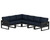 Trex Eastport 6-Piece Sectional - TXS785-2 - Frame in Charcoal Black with cusion in Marine Indigo color - TXS785-2-CB-MI